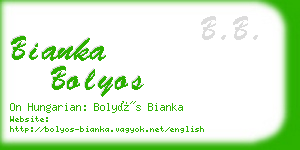 bianka bolyos business card